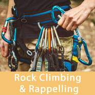rock climbing and rappelling