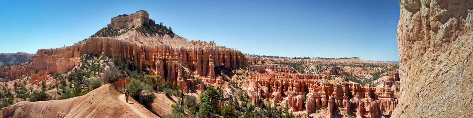 Hiking trail panorama in Bryce Canyon