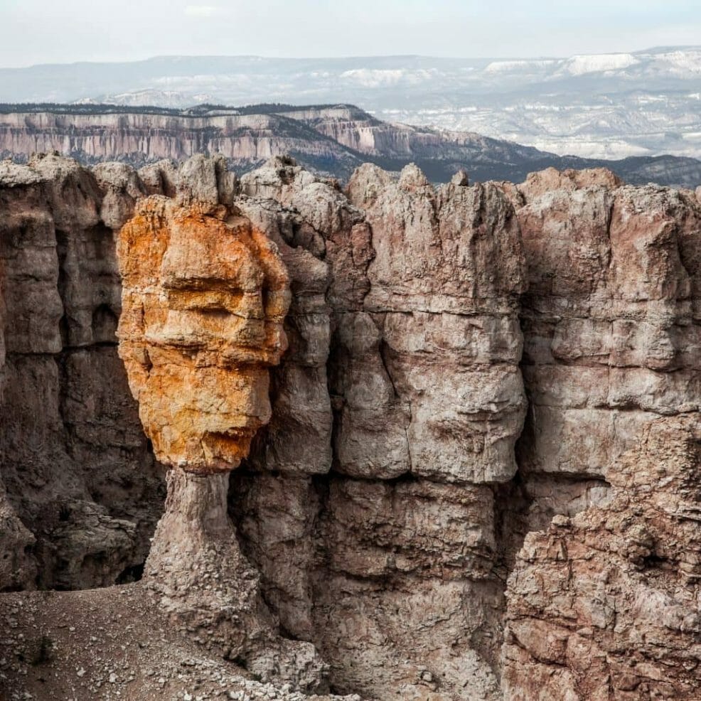 Colorful hoodoo face at Bryce Canyon